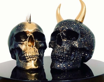 Devil Skull // Skull Decor // Gothic Decor // Fatto a mano da Haus of Skulls