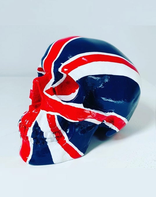 Union Jack Skull // Skull Decor // Handmade by Haus of Skulls