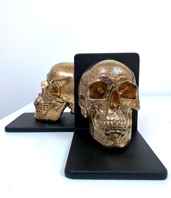 Skull Bookends pair // Skull Decor // Bookends Etsy