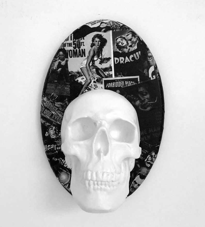 Skull Wall Plaque / Candle Holder // Skull Decor // Handmade Etsy