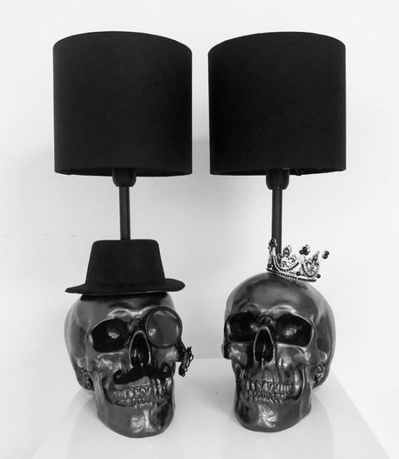 VOMI Schädel Lampe Vintage Industrielampe Totenkopf Wandleuchte E14 Lampenfassung Glas Lampenschirm Wandlampe Retro Flurlampe Loft Bar Cafe Korridor Halloween Deko, Schwarz