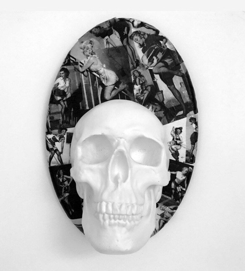 Skull Wall Plaque / Candle Holder // Skull Decor // Handmade Etsy