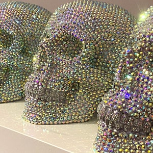 Crystal Rhinestone Skull  // Skull Decor // Handmade by Haus of Skulls