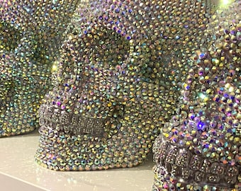 Crystal Rhinestone Skull  // Skull Decor // Handmade by Haus of Skulls