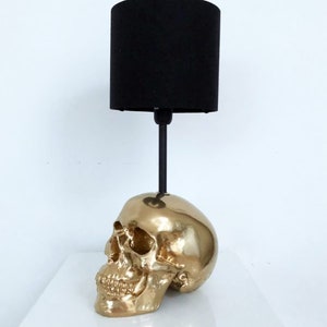 Gold Skull Lamp // Skull Decor // Skull Lamp // Handmade by Haus of Skulls