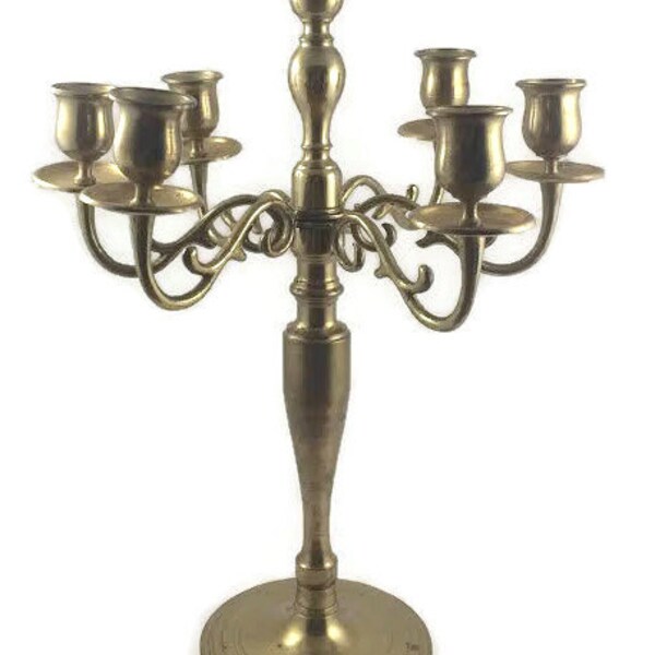 Vintage bronce siete candelabros del brazo - brazo ajustable candelabro - Portavelas