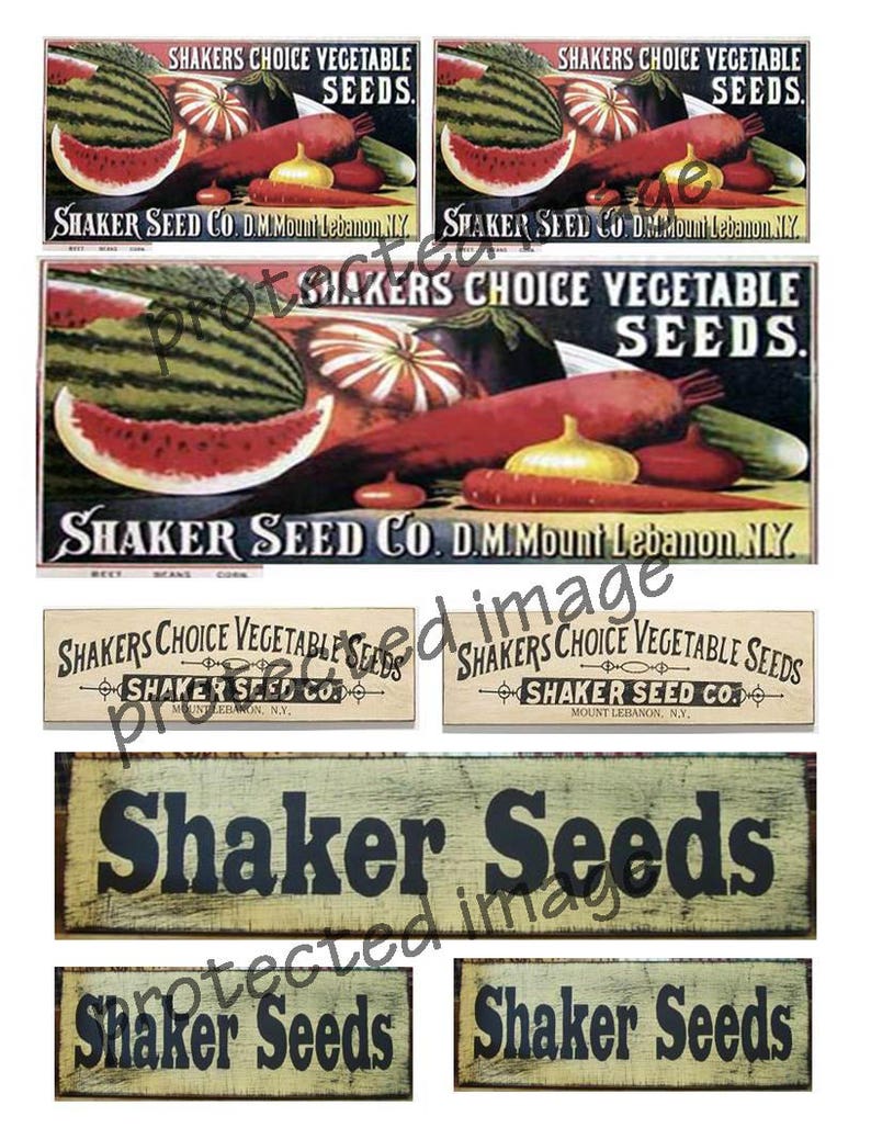 Vintage Shaker Seed Labels Instant Download 510 Etsy