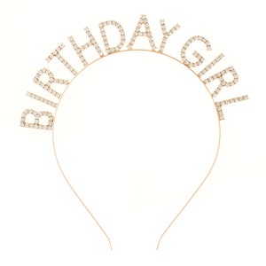 Ella Celebration Birthday Girl Rhinestone Headband Party Tiara Crown (Birthday Girl Gold)
