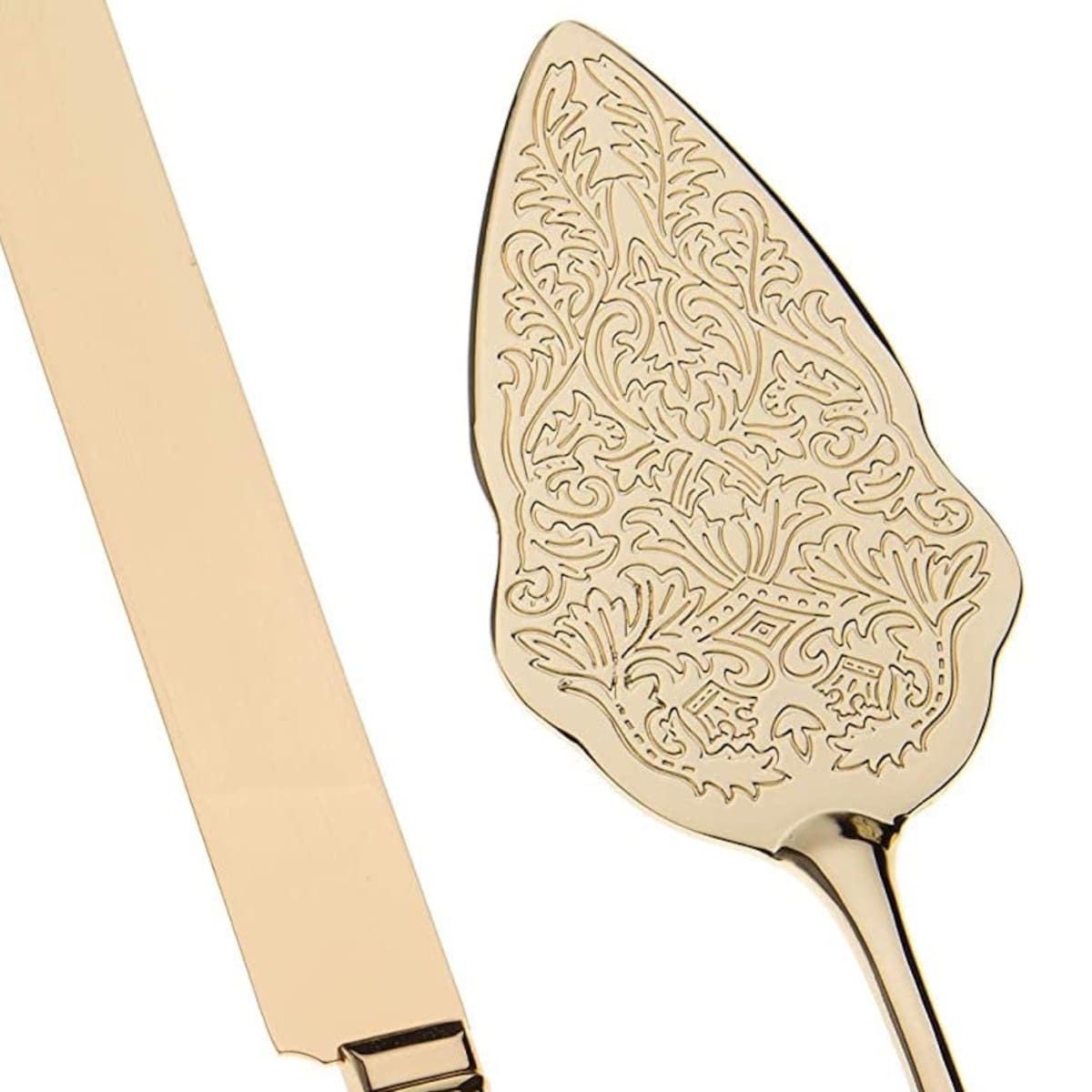Vintage Gold Wedding Cake and Knife Server Set