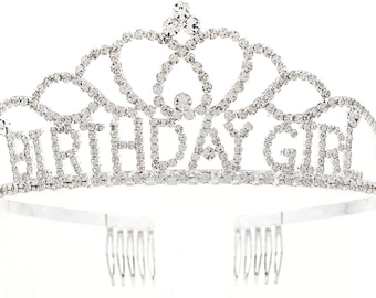 Tiara per festeggiata, corona d'argento per donna, accessori per feste, diademi in metallo (tiara d'argento)