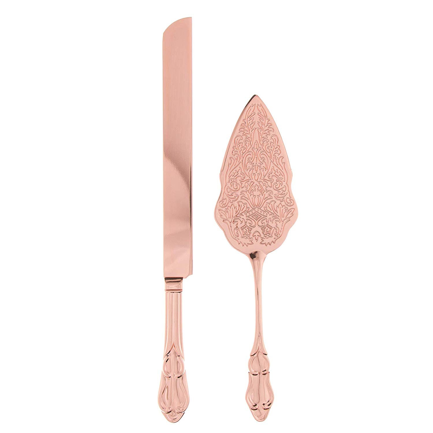 Cake Knife & Server Set, Rose Gold Cake Cutting Sets for Wedding ...