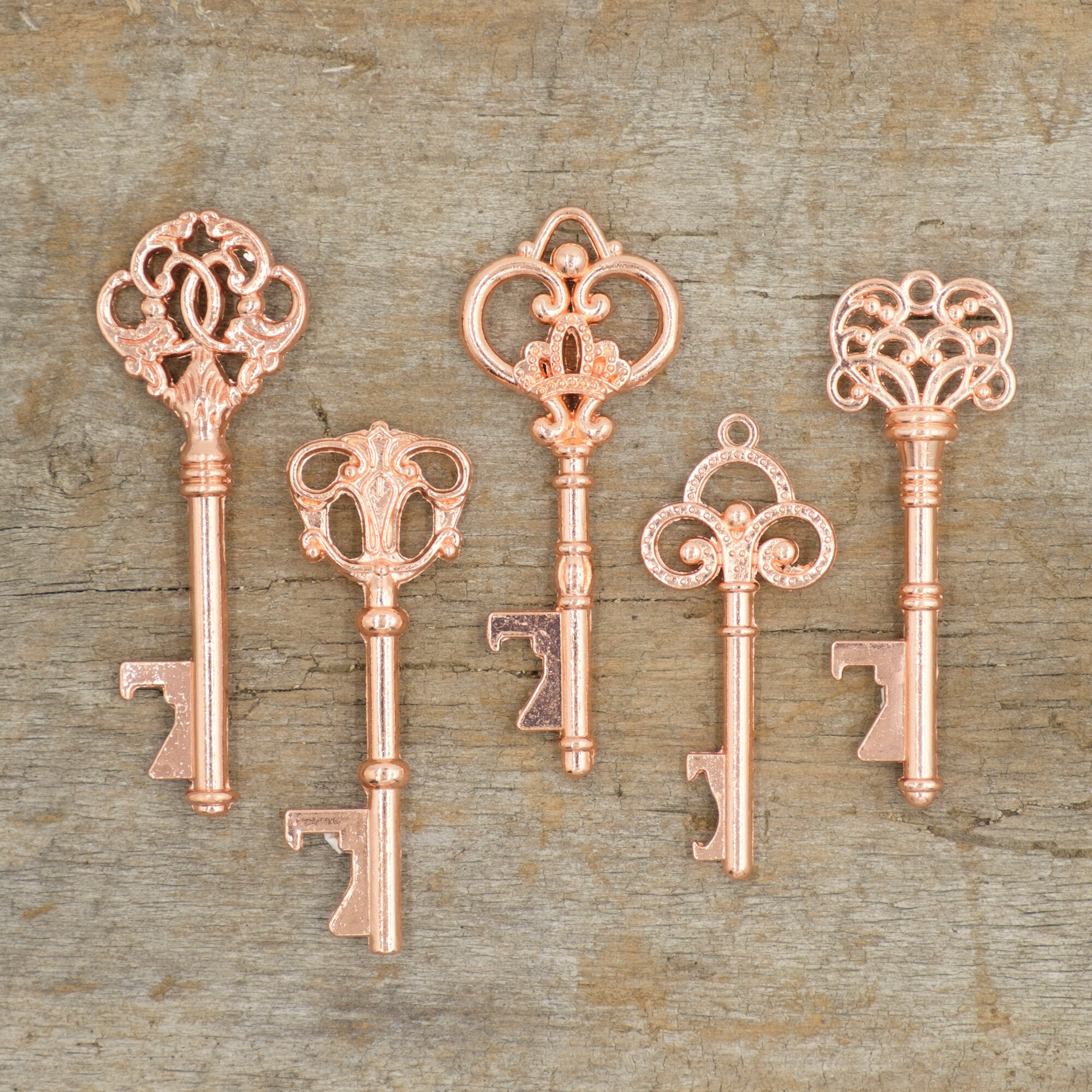Rose Gold Wedding Favors 50 Assorted Key Bottle Openers Rose Etsy