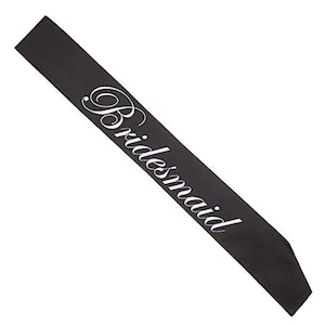 Bridesmaid Sash, Bridal Party for Bachelorette and Bride to Be Sashes, Accessories (Bridesmaid, Set of 1)