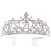 21 Tiara 21st Birthday Party Accessories Supplies, Crown Silver (21 Heart) 