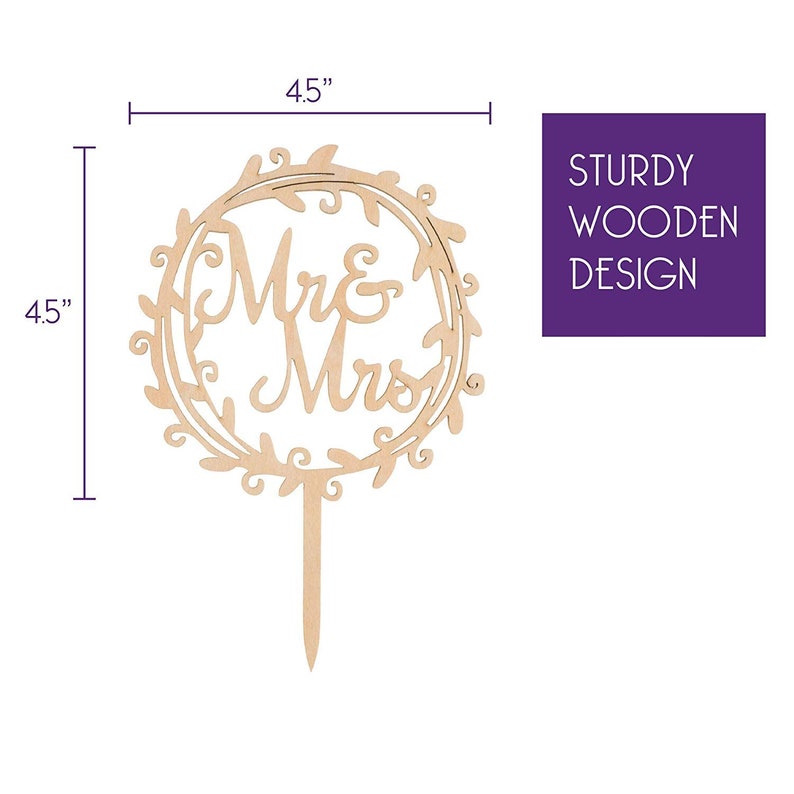 Mr & Mrs Wreath Wedding Cake Topper Wooden Wedding Cake Etsy