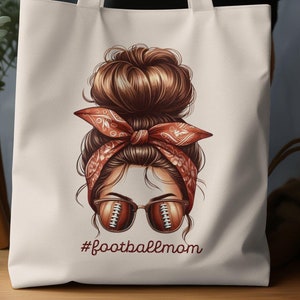 Football Mom Tote Bag, Pony Tail Bag, Sports Mom Gift, Gift Idea, Game Day Tote, Football Supporter Bag, Cool Mom Accessories