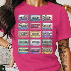 Cassette Tape T-Shirt | Vintage Music Lover Shirt | 80s 90s Nostalgia Tee | Funky Cassette Design | Colorful Graphic T-Shirt | Fun Vibe
