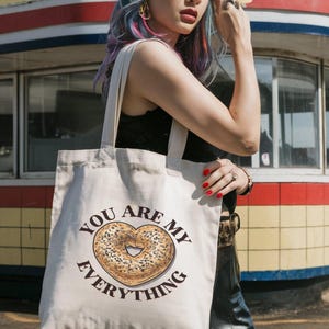 you are my everything tote bag, retro diner style bag, cute funny gift idea, reusable shopping bag, eco friendly carryall