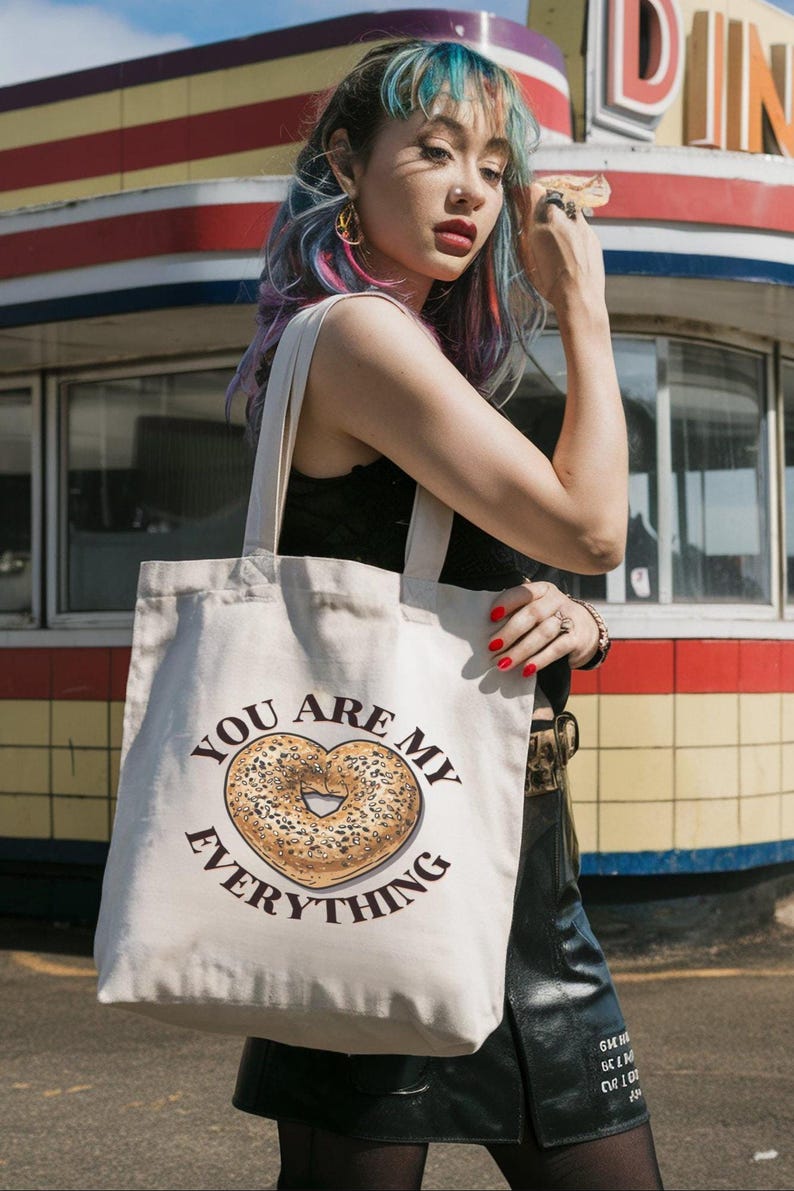 you are my everything tote bag, retro diner style bag, cute funny gift idea, reusable shopping bag, eco friendly carryall