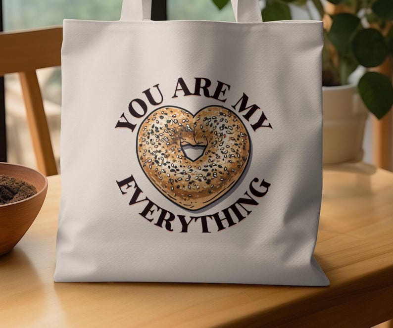 You Are My Everything Tote Bag, Heart Design Tote Bag, Inspirational Quote Bag, Chic Cotton Canvas Bag, Reusable Shopping Bag