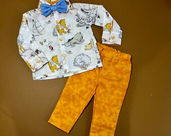 Winnie the Pooh Boy Special Ocasion Outfit- short or long sleeves
