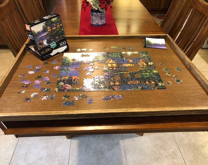 Jigsaw Puzzle Board 30 X 40 With Lazy Susan Turntable Etsy