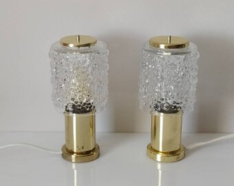 Set of 2 Kamenický Šenov Preciosa -   Bubble Glass Lamps Czechoslovakia 1970s