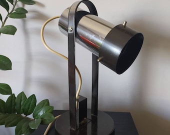 Vintage 1970s Chrome Table Lamp Mid-Century Modern Desk Light