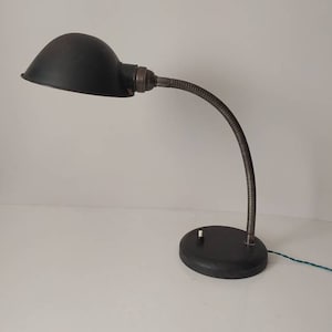 Vintage 1930s industrial gooseneck desk lamp - Vintage Desk Lamp - Industrial Lamp - Art Deco Lamp - Bauhaus lamp - wall lamp
