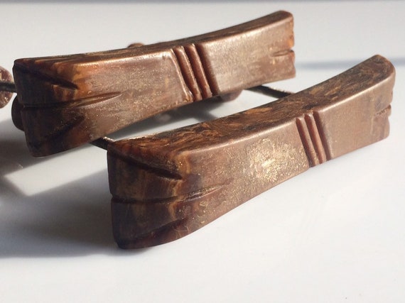 Pair Vintage Bakelite Drawer Pulls Handles 1920 S Art Etsy