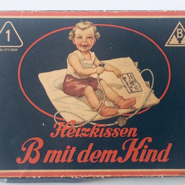 Coussin chauffant original Heizkissen des années 50, fabriqué en Allemagne - Coussin chauffant pour enfants