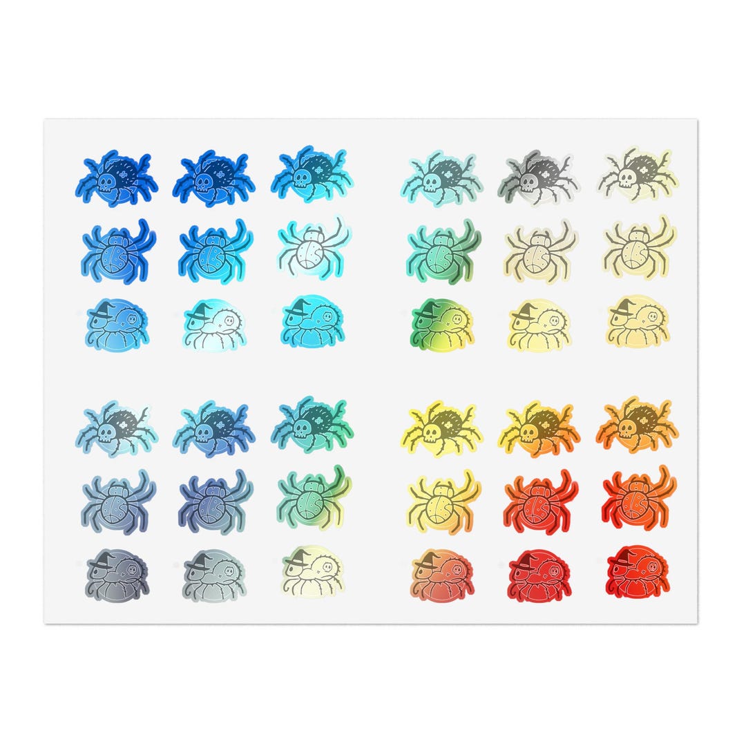Spooky Spiders Sticker Sheets | Pin the Spider in Its Web Game Pieces ...