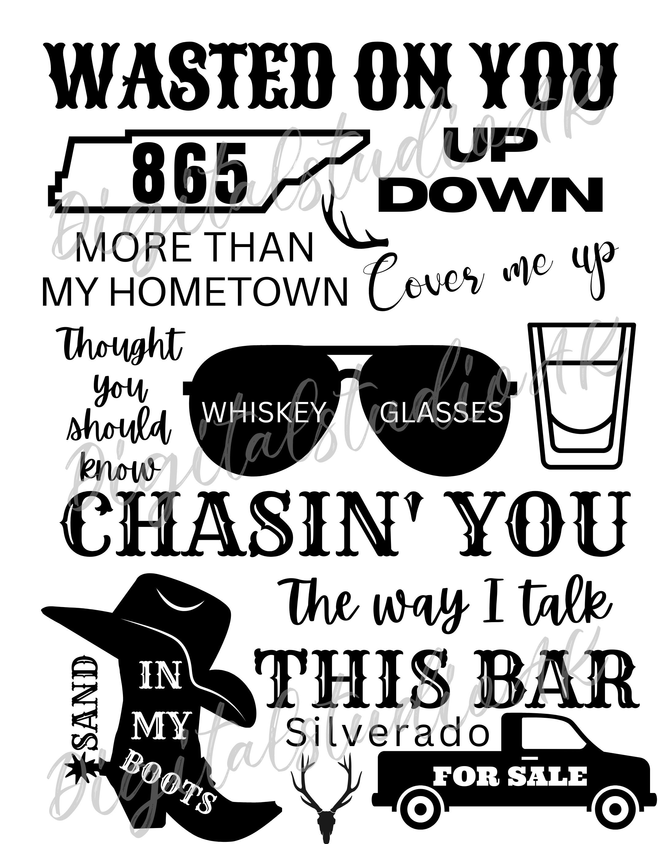 Me On Whiskey SVG - Morgan Wallen SVG - Instant Download