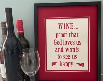 Wine…proof that God loves us” — Broadside, printed letterpress