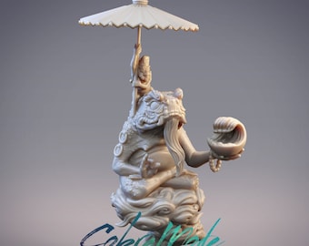 Yamanabi, the Hikiga Sage, Ogre Frog Samurai Dungeons and Dragons/ RPG /Resin Miniature/Pathfinder/32mm/54mm