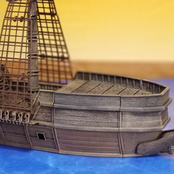 Énorme galion basique pour gaming 28 mm, Ghosts of Saltmarsh, D&D, RPG, table, imprimé en 3D