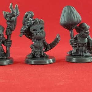 28mm Goblin Shamans Miniatures Set of 3 for Dungeons and Dragons, Pathfinder, Starfinder and other Tabletop RPGs 3d printed