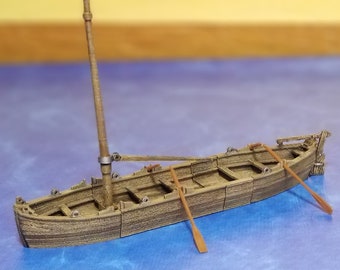 Shallop Ship for 28mm Gaming, Ghosts of Saltmarsh, D&D, RPG,Tabletop, 3D printed