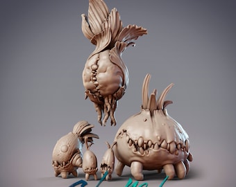 Plantform Nature Spirits Rabbit Folk Set of 5 Cobramode Dungeons and Dragons/ RPG /Resin Miniature/Pathfinder/32mm/54mm