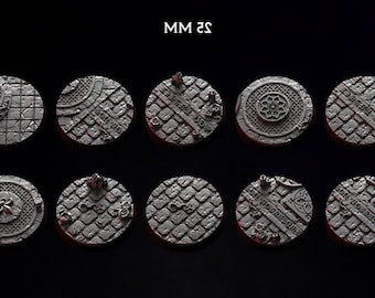 25mm On Blessed Ground Bases, Set of 10, Table Top Gaming, RPG, Wargaming