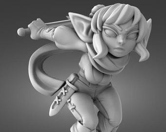 Amanita Goblin Rogue 32mm/75mm Dungeon and Dragons, Pathfinder, Role Playing Miniature Twin Goddess 0923
