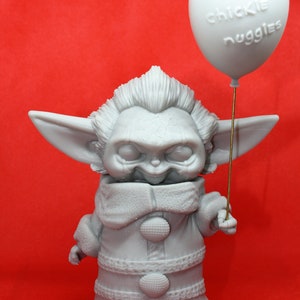 Baby Pennywise /Baby Yoda Mash Up UNPAINTED Resin 3D Printed Figurine image 2