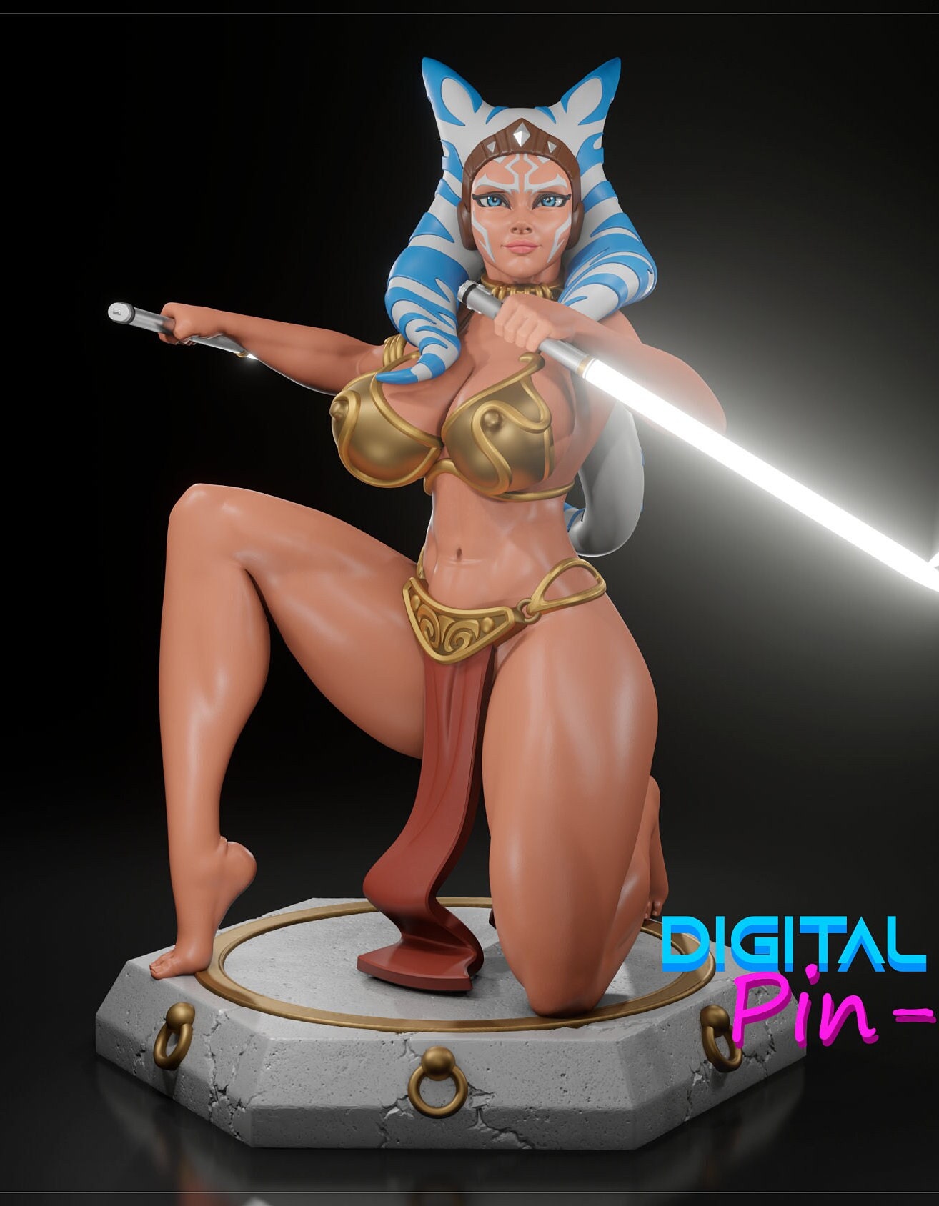 Fan Art Ahsoka 165 Mm Tall SFW and NSFW Versions, Pin up Figure, Digital  Dark Pin up Unpainted
