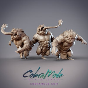 Desert Hikiga, Set of 3 Cobramode Dungeons and Dragons/ RPG /Resin Miniature/Pathfinder/32mm