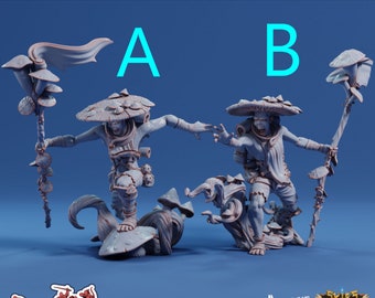 Fungarii Druid Resin Miniature - Myconid Mushroom Folk for D&D