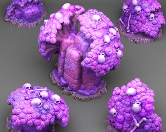 Mystical Death Flowers Terrain Set of 5 Dungeons and Dragons, Pathfinder, Tabletop Gaming 28/32mm Terrain RPG