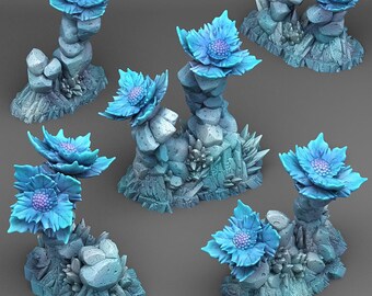 Frozen Flowers Resin Terrain Set, Dungeons and Dragons, 28/32mm RPG