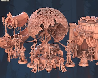Fantasy Requisiten Masquerade Venezianischen Karneval Requisiten Nur Set Dungeons and Dragons, Pathfinder, Tabletop Gaming 28 mm Terrain RPG