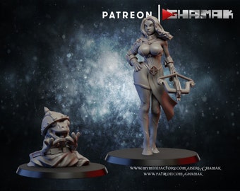 Resin Witch Hunter Miniature, 100mm Pin-up Style, Garage Resin Print