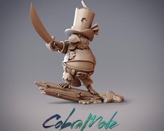 Keshun, Boondaburra Pirate Captain Cobramode Resin Miniature/Pathfinder/32mm/54mm